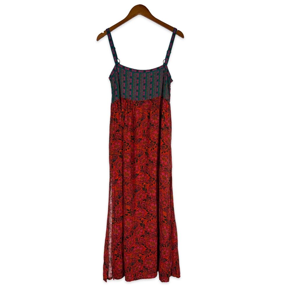 Natural Life Boho Maxi Dress Patchwork Floral Slip Dress Festival Cottagecore S